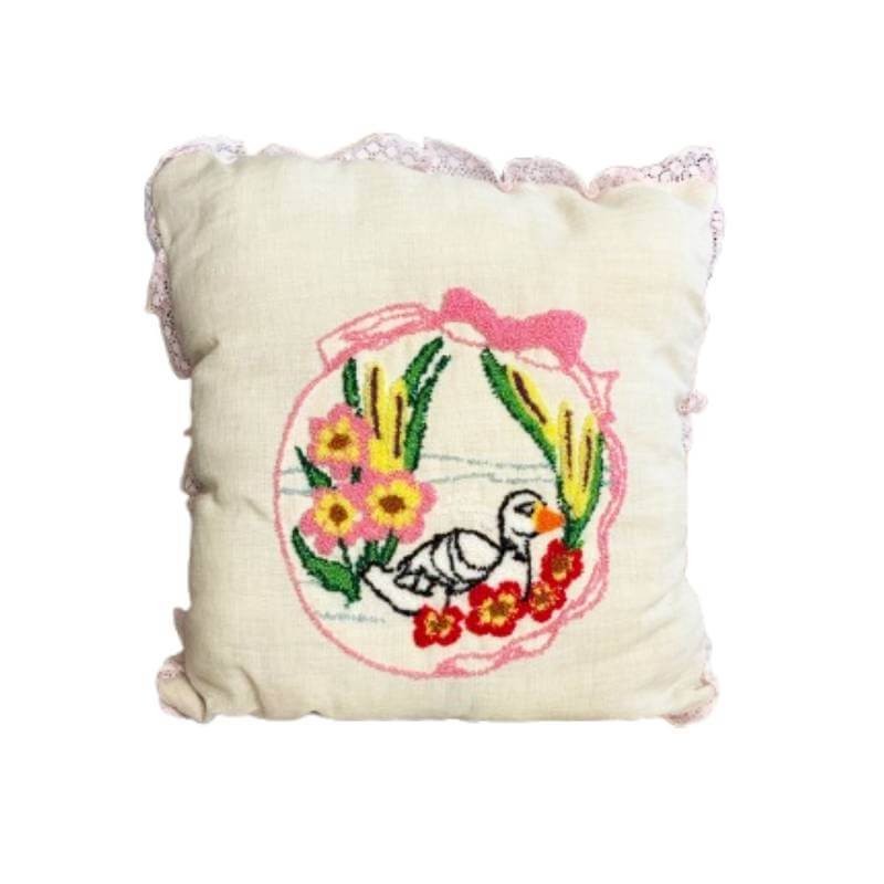 Pillows Embroidered Punch Needle Handmade - Cat-Balloons-Landscape-Birds-Poodles gallery