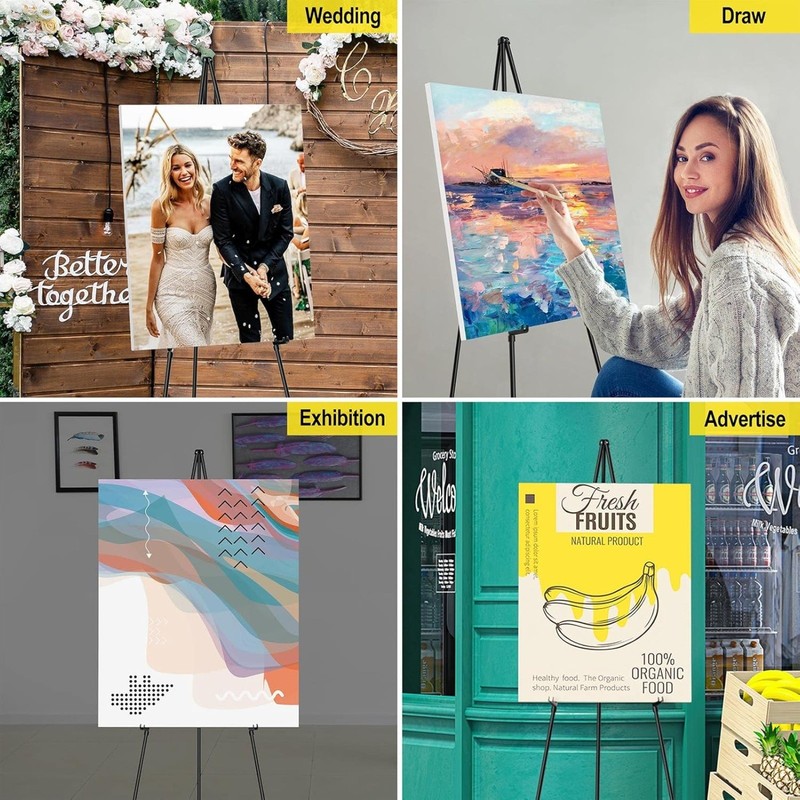 63" Foldable Tripod Display Easel Stand for Wedding Floor Display Show Painting gallery