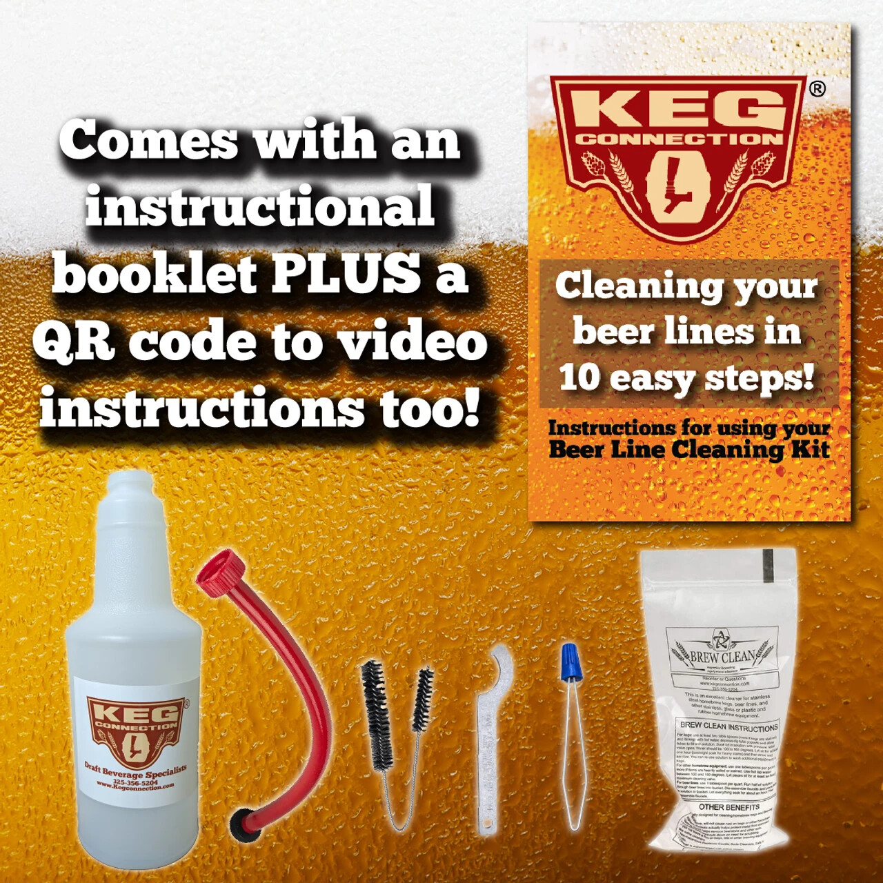 Kegerator Beer Line Cleaning Kit by Kegconnection featuring Brew Clean, Easy! gallery