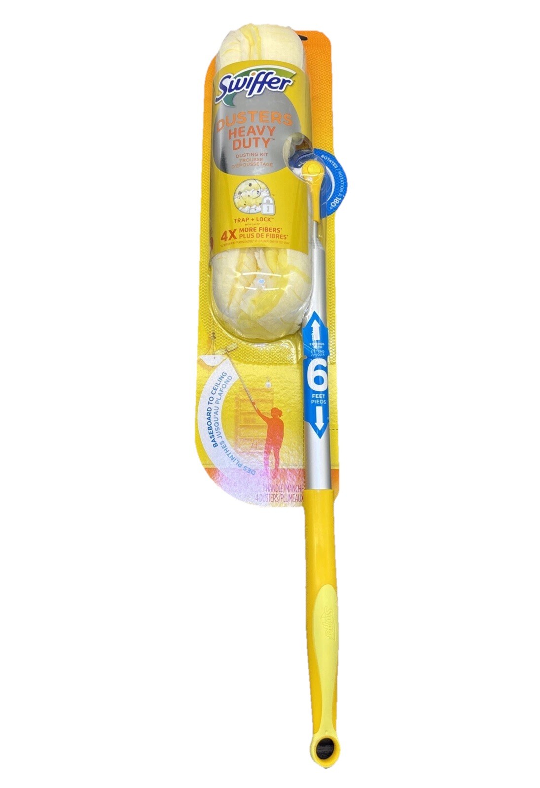Swiffer Heavy Duty 6’ Extendable Handle Dusting Kit + 4 Duster Refill {E6} gallery