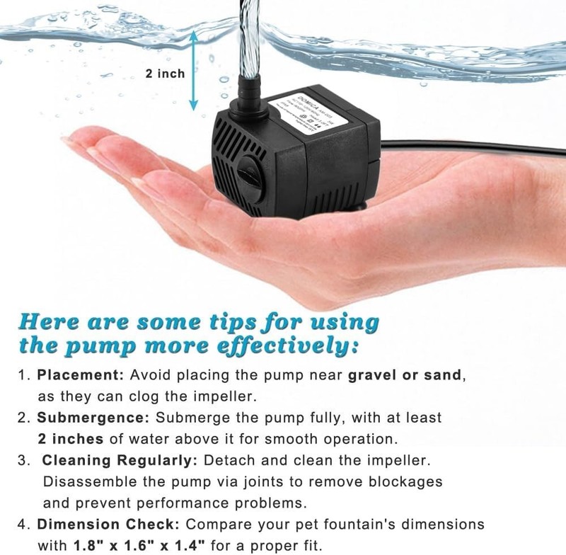 Compact 5W Submersible Pump - Flow Rate 1.5 Gallons/Minute for Water Features gallery