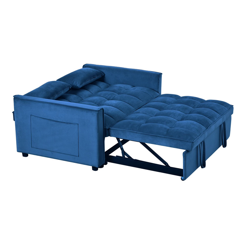 52.75" Convertible Sleeper Sofa Bed Pull Out Couch Loveseat Adjustable Backrest gallery
