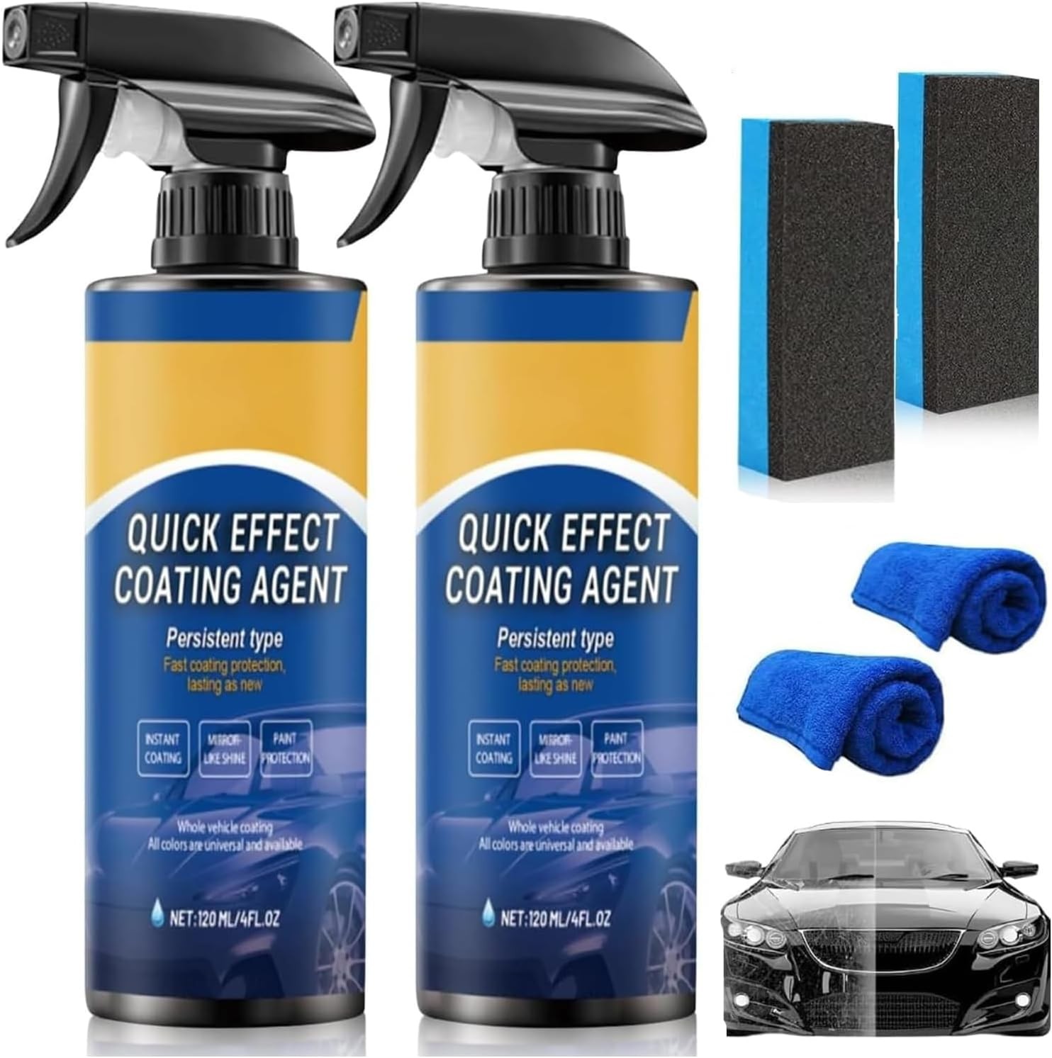 Quick Effect Car Coating Spray 2 Pack, Waterless Wash Polish, Paint Protection gallery
