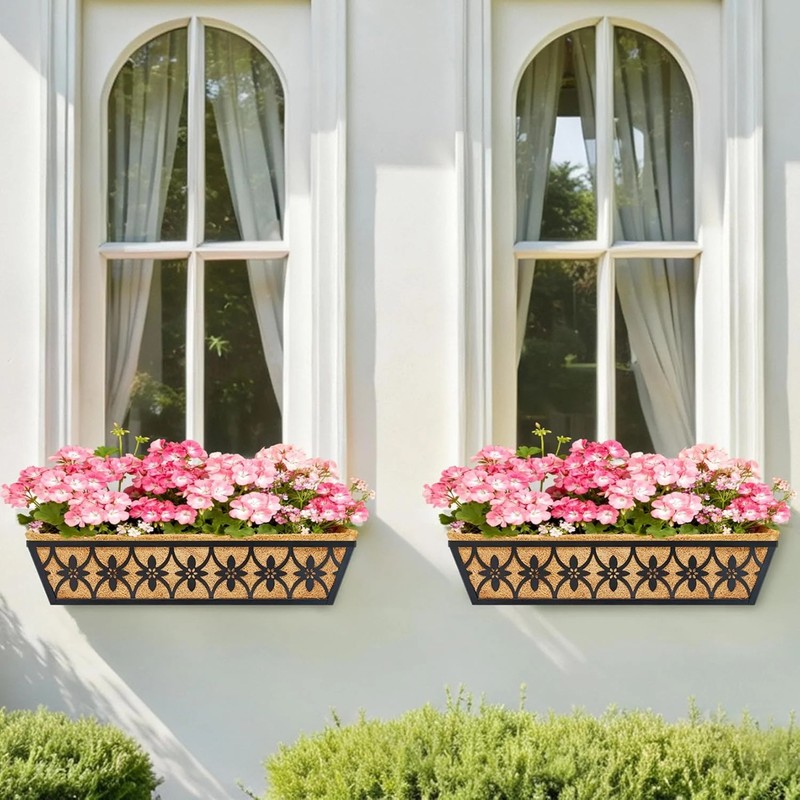 30 Inch Window Boxes Planters Railing Planter Box - 2 Pack Deck Railing Planter gallery