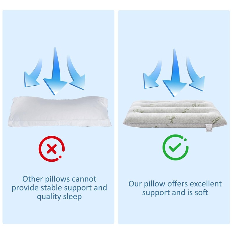 Ultra Thin Flat Pillow 2.5" Slim Support Pillow for Stomach Sleeper Bamboo Rayon gallery