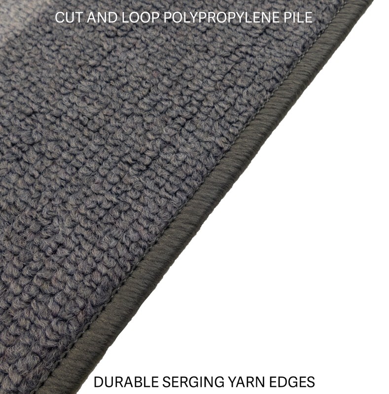 Custom Size Solid Border Grey Design Slip Resistant Washable Runner Rug 25" Wide gallery