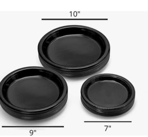 IDEAL Dining 9 Inches Disposable Black Plastic plates Good to use in Microwave gallery