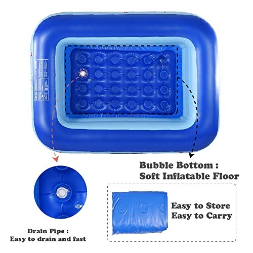 Inflatable Kiddie Pool, 45" × 33" × 14" Kids Swimming Pool with Inflatable 45in gallery