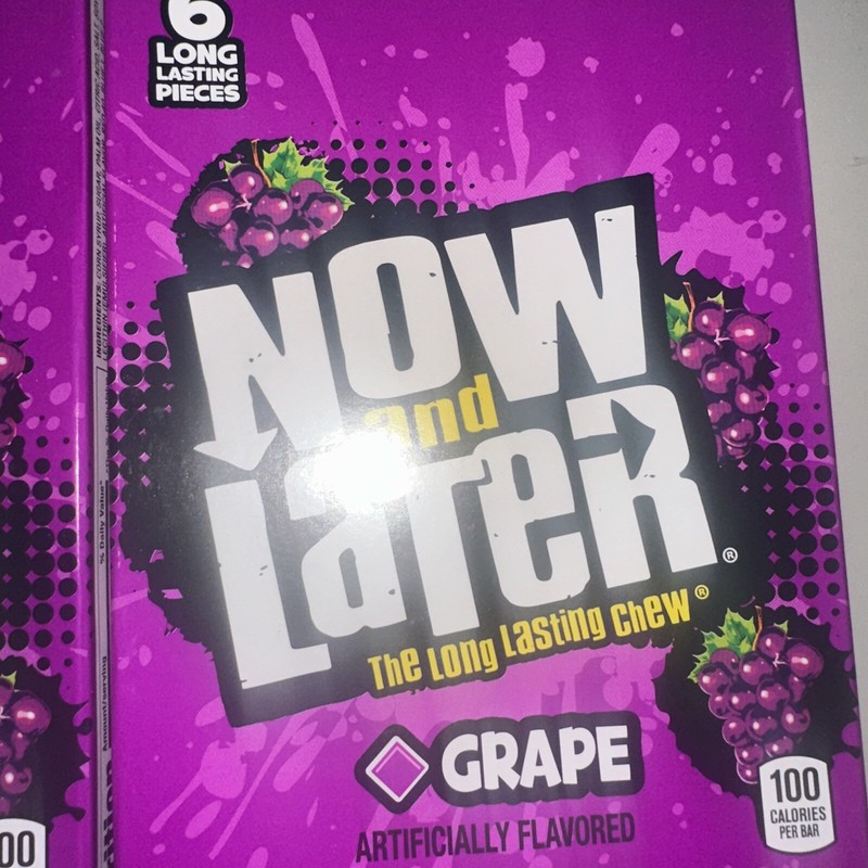 2 Boxes Now & Later Grape Long Lasting Chews 0.93oz /26g each (24 Count) Boxes gallery