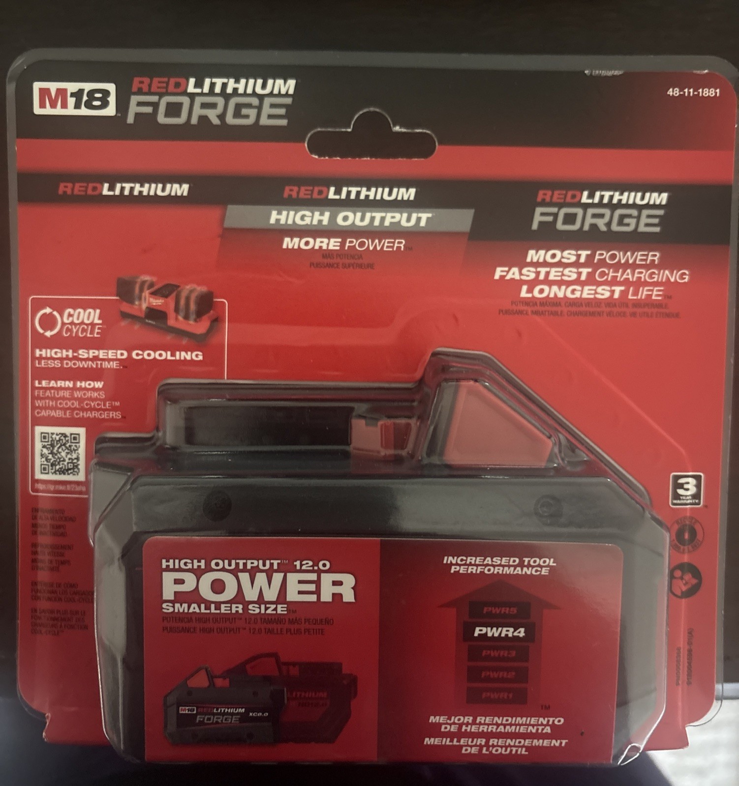 Milwaukee M18 RedLithium Forge XC8.0 Battery - PWR4 - Model: 48-11-1881 - (New) gallery