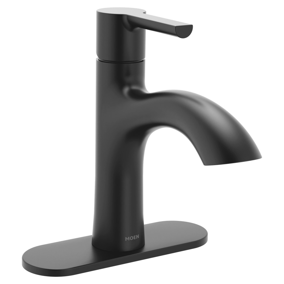 NEW Moen Idris Bathroom Faucet & Push Down Drain 84577BL- Matte Black gallery