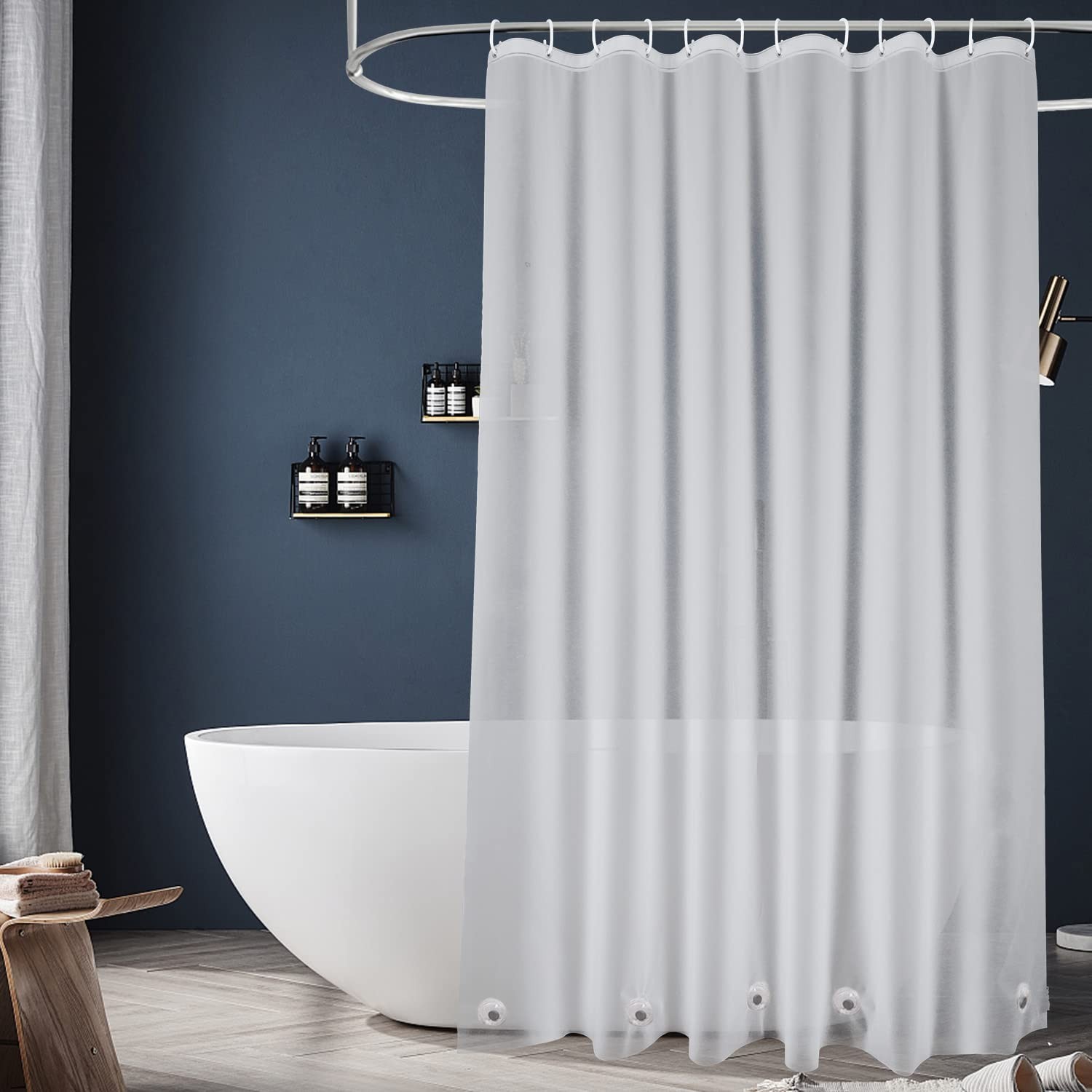 Frosted PEVA Shower Curtain Liner Waterproof 74 Inch Plastic Bathroom Shower gallery