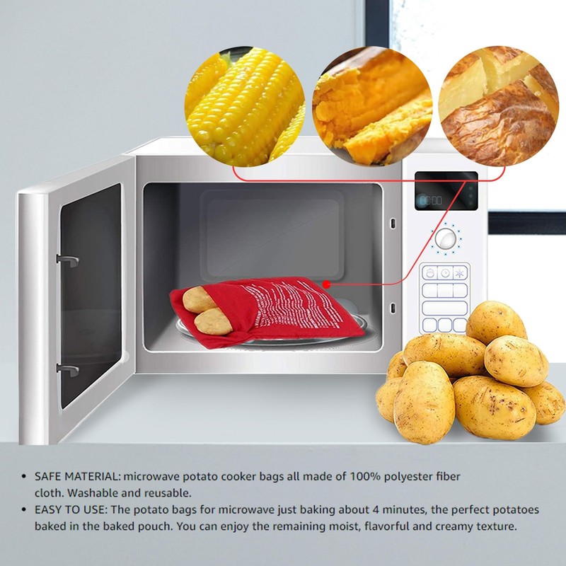 4 Pack Reusable Microwave Potato Bag Baked Potato Cooker Bags Just in Minutes gallery