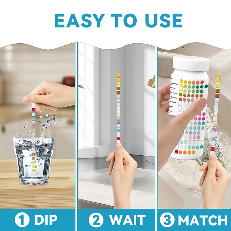 "16in1 Water Testing Kit for pH, Hardness, Fluoride & More 100 Test Strips" gallery