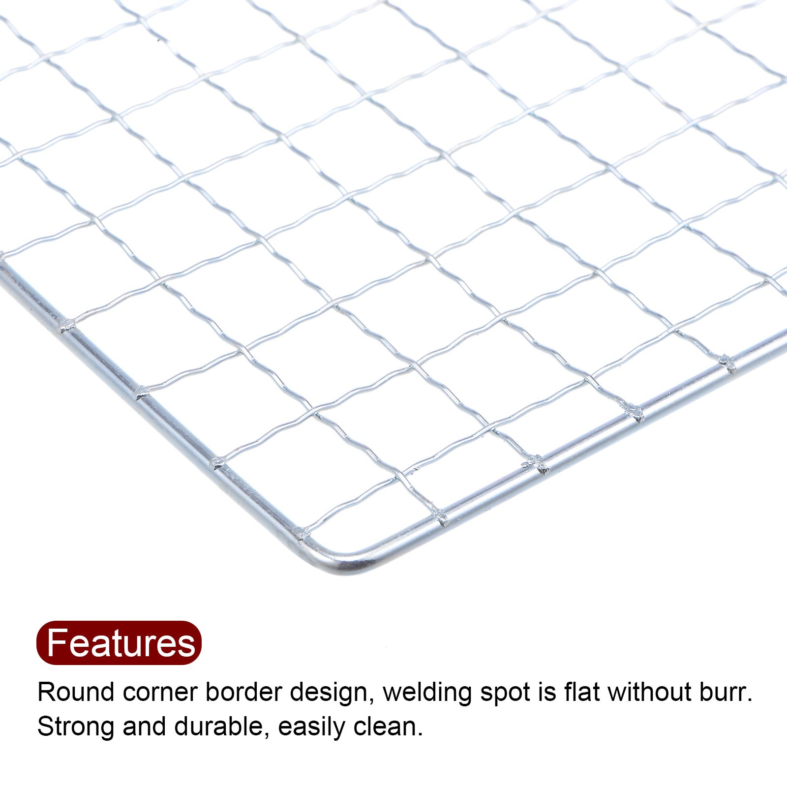 Square BBQ Grill Net 41x56cm Galvanized Iron Barbecue Mesh Mat gallery