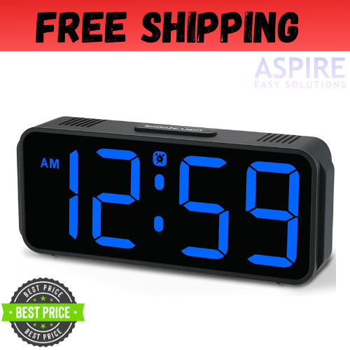 Digital Alarm Clock for Bedrooms - Plug in Electric Clock Big Numbers for Desk gallery