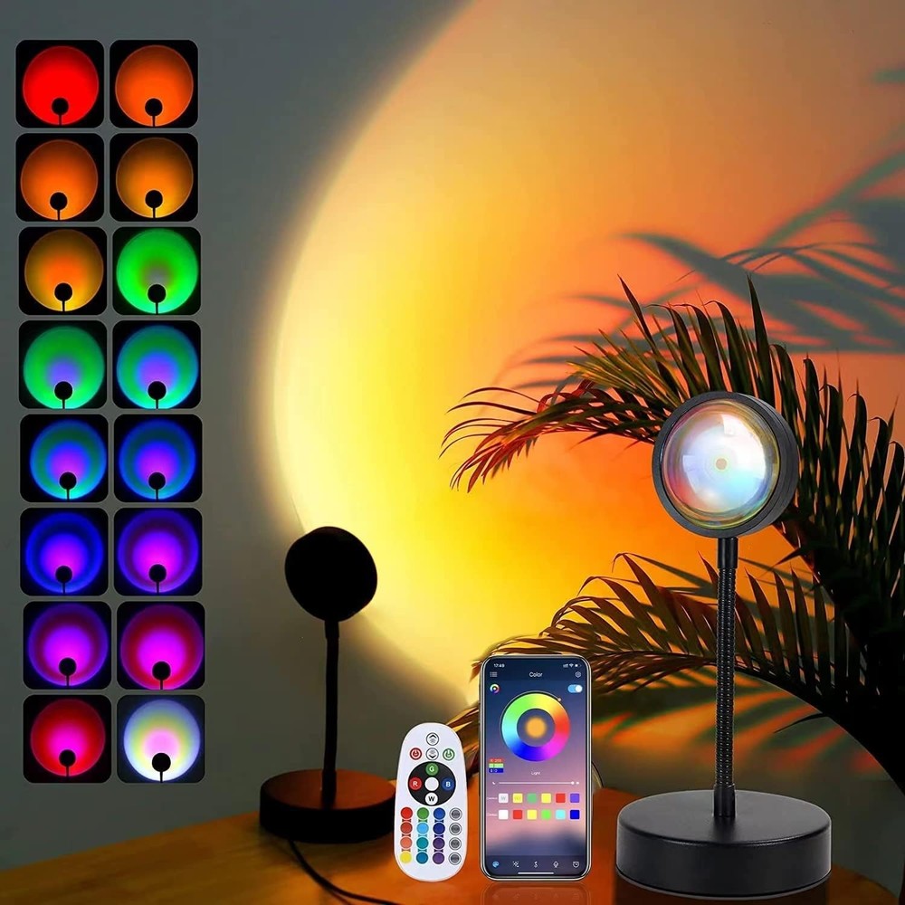 Sunset Lamp Projector Led Lights for Bedroom Night Light RGB Lights Sun Sunli...