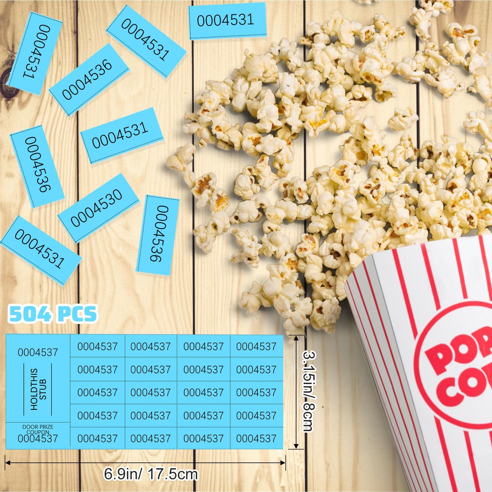 504 Sheets Lake Blue Raffle Tickets Chinese Auction 20 Bid Numbers Event gallery