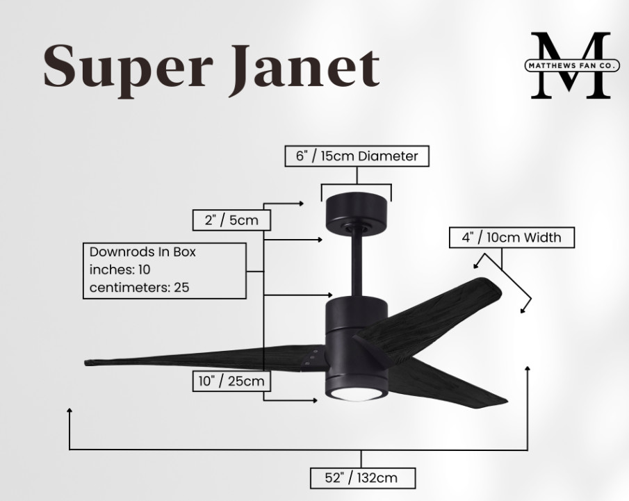 Matthews Fan Company Super Janet Ceiling Fan Gloss White 42" Barnwood Blades gallery