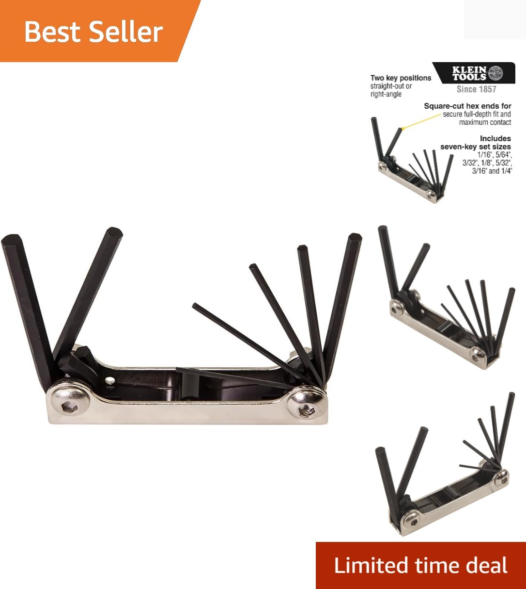 Klein 70582 Folding Hex Key Set: 7 Metric Sizes for Ultimate Convenience gallery