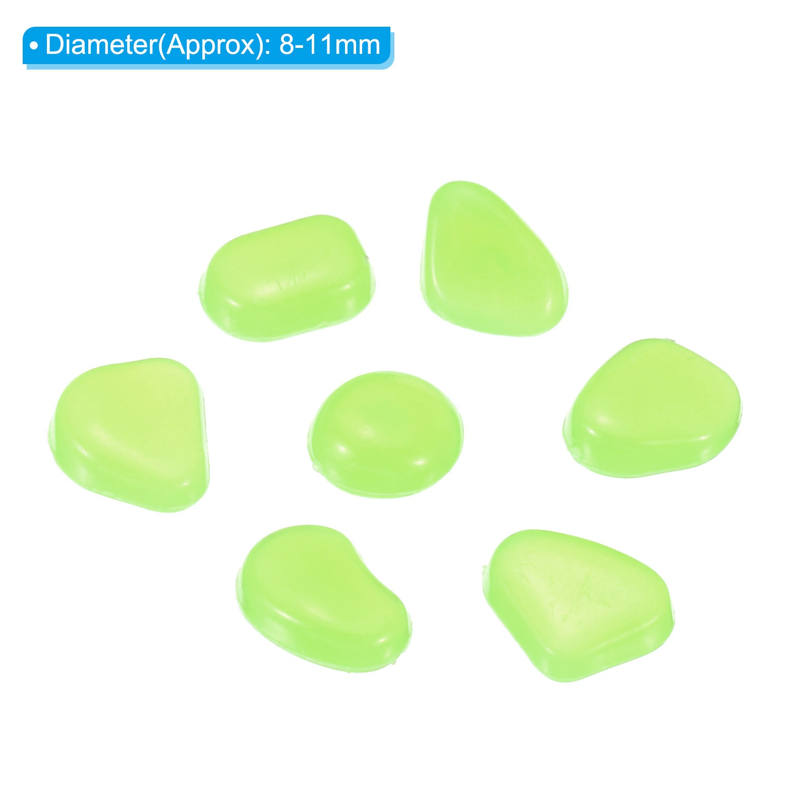 500pcs Glow Rocks 8-11mm Decoration Pebbles Luminous Stones Decor Green gallery