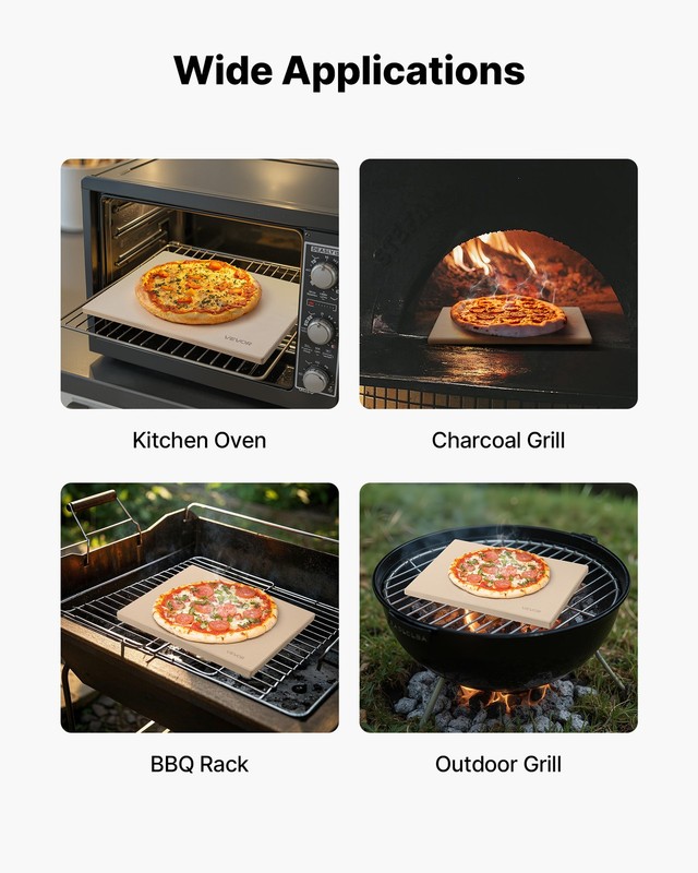VEVOR Pizza Stone 16 x 14 in Rectangular Baking Stone for Oven & BBQ Grilling gallery
