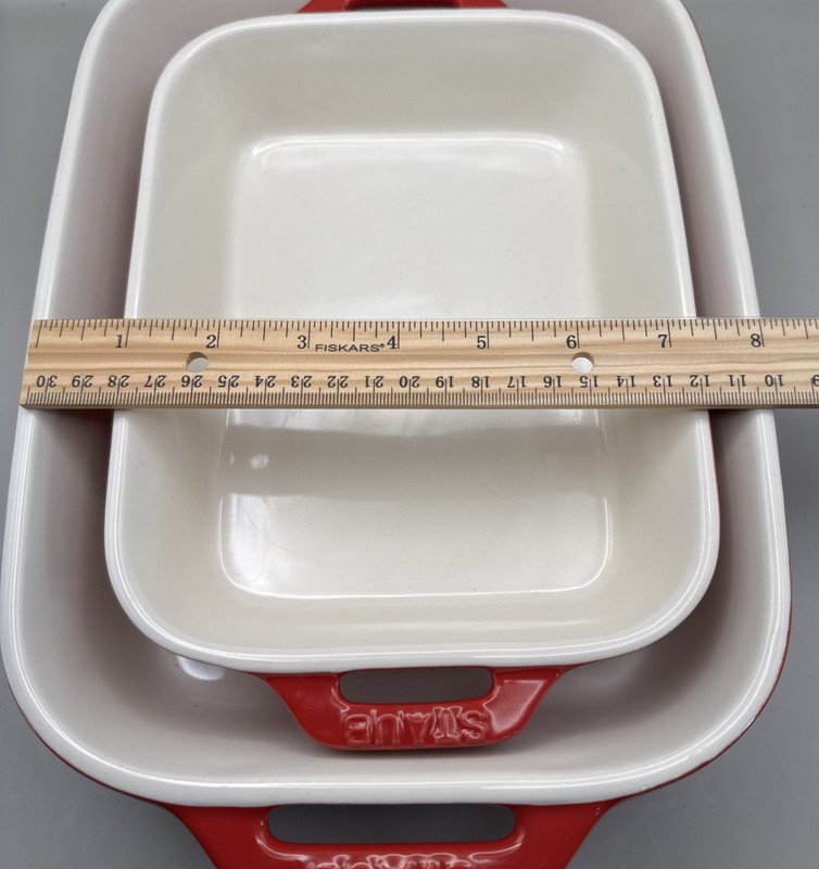 Staub Stoneware 2-pc, Rectangular Baking Dish Set, cherry gallery
