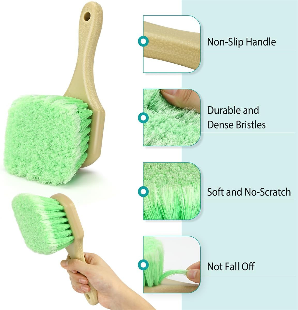 Wheel Rim & Tire Brush Set, Soft & Stiff Bristle Wash Cleaning Supplies Kit gallery