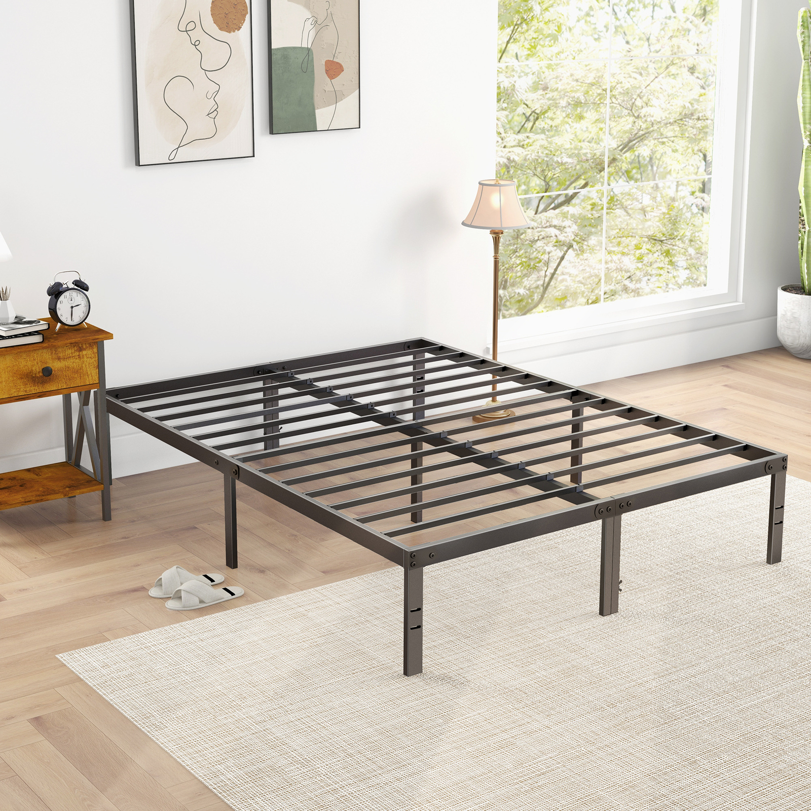 4 Size Platform Bed Frame - Sturdy Metal Mattress Foundation gallery
