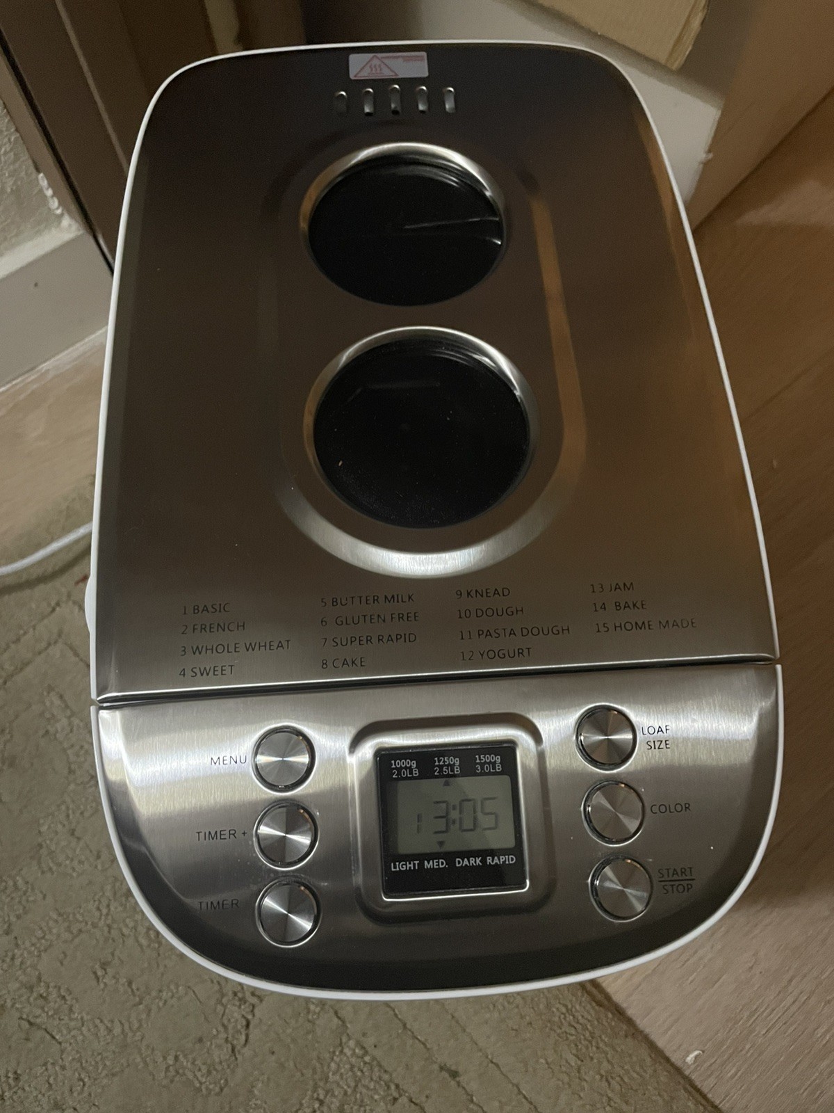 VEVOR 3LB 15-in-1 Bread Maker Automatic Compact Dough Machine gallery