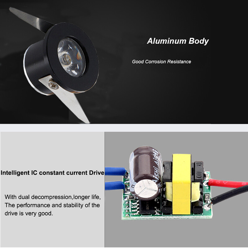 10/20PCS 1W Mini Recessed LED Ceiling Downlight Spot Light Lamp Cabinet 110-240V gallery