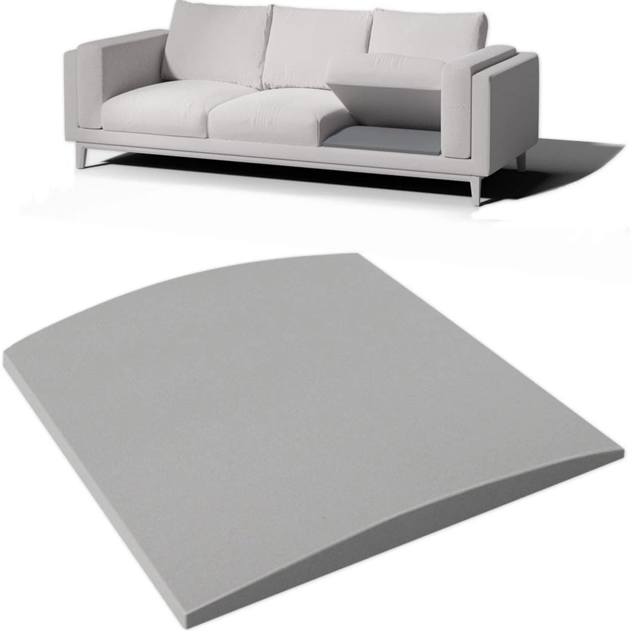 2 Couch Cushion Support for Sagging Seat 20" X 20" High Density Curved Foam Sofa gallery
