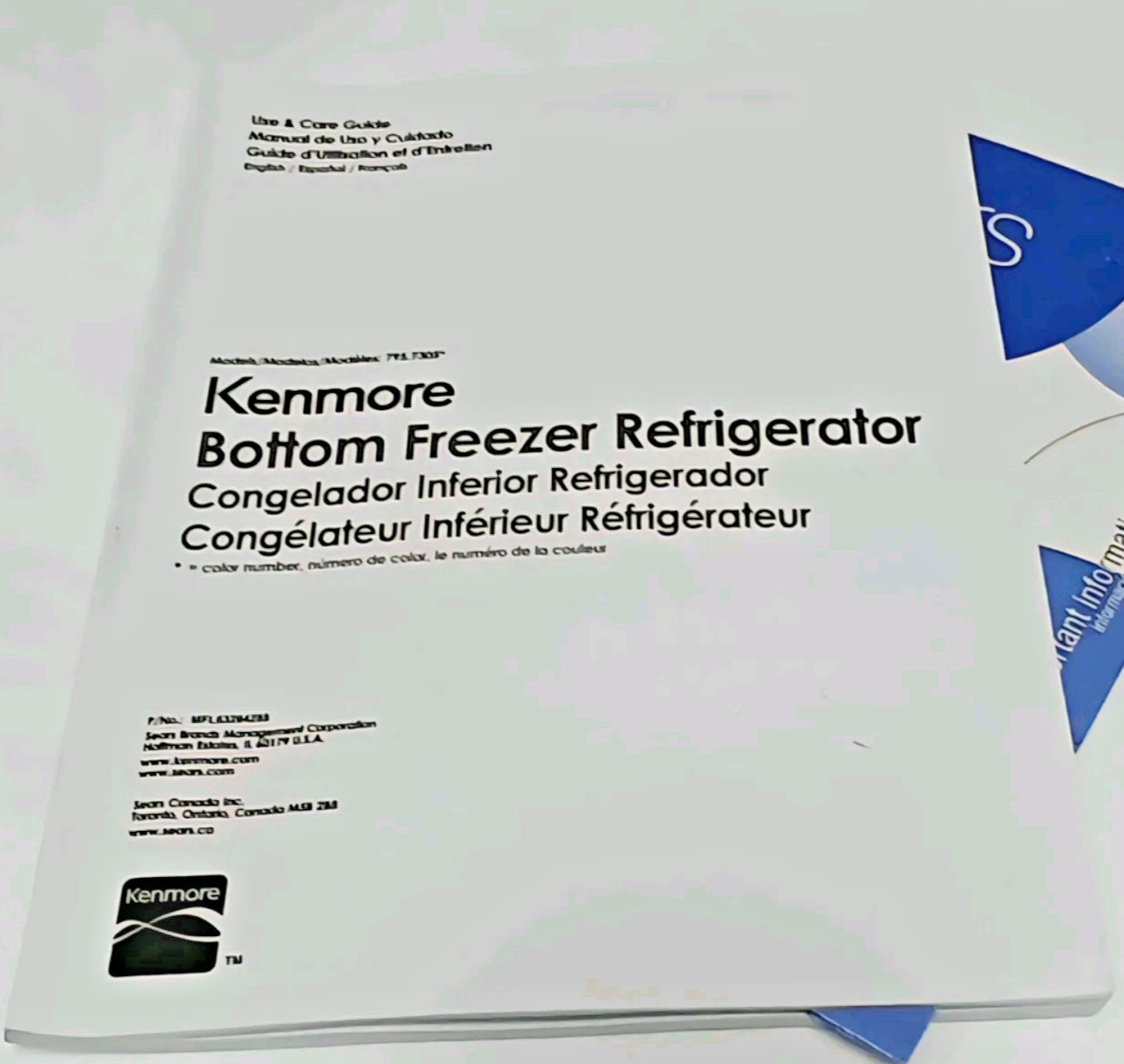 Kenmore Bottom Freezer Refrigerator Use & Care Guide Manual BOOK MFL63264288 p3s gallery