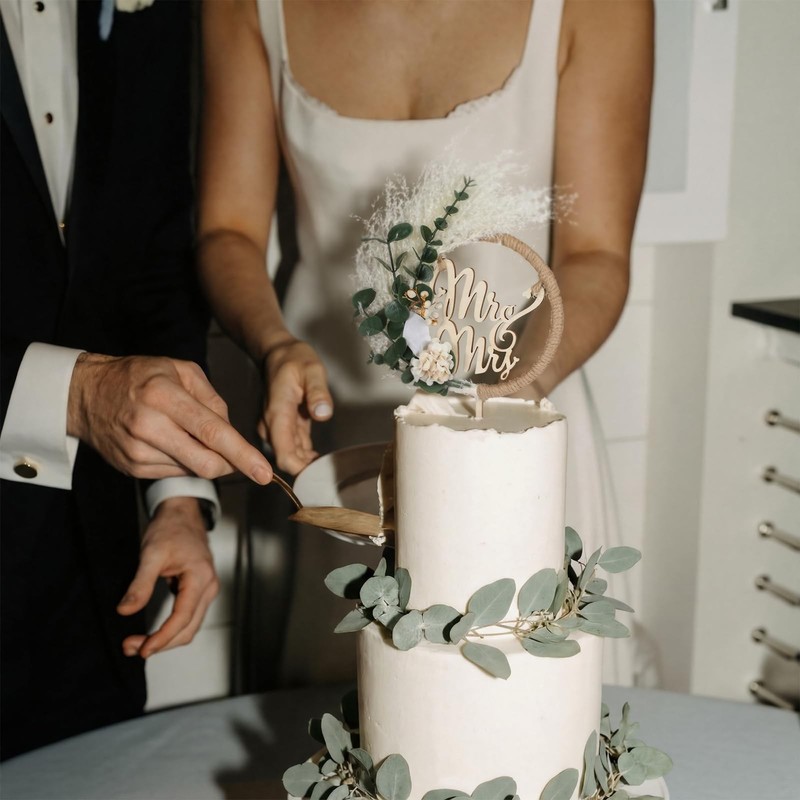 Fiwochic Eucalyptus Leaves Wedding Cake Topper Western Mr And Mrs Wedding Cake gallery