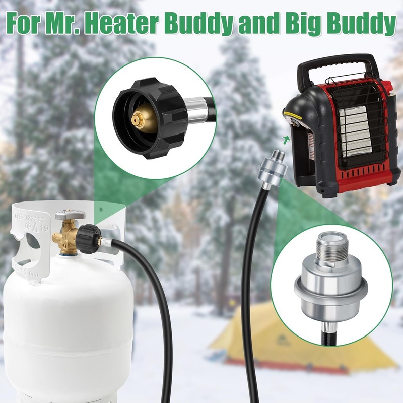 7ft Propane Fuel Filter with Durable Hose Connect 20-40 lb Tanks, CSA Certified gallery