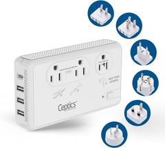 200W/2000W Step Down Converter – 2x 200W, 1x 2000W outlets & 3x USB-A + 1x USB-C