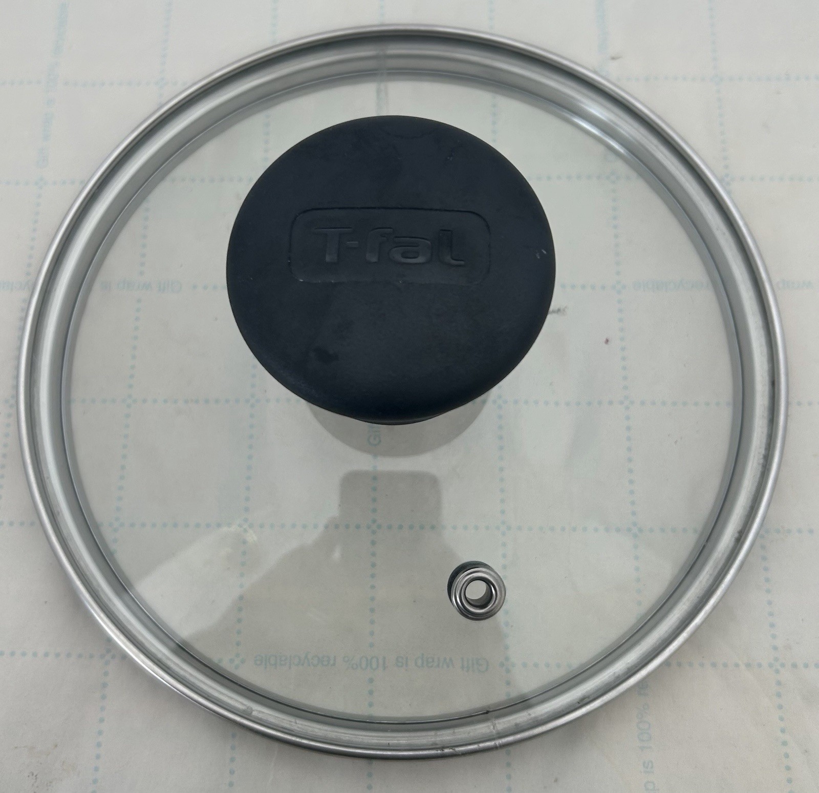 T-Fal Tempered Glass Lid 5.5" Vented Black Plastic Knob Pan Lid Replacement gallery