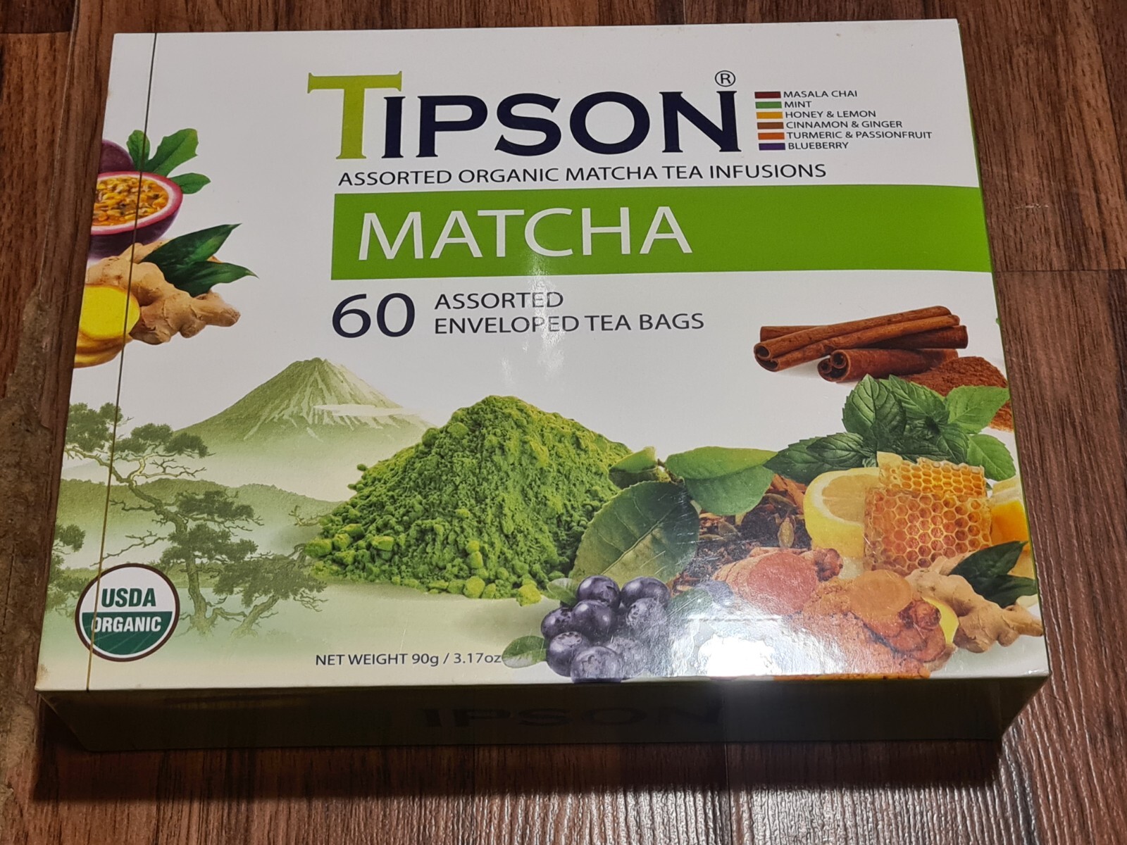 Tipson Assorted Organic Matcha Tea Infusions 60 Bags Mint Blueberry Cinnamon gallery
