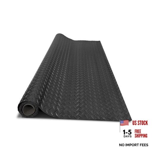 4x6 FT Garage Floor Mat, Flooring Roll, 24 sqft Diamond Plate PVC Rubber gallery