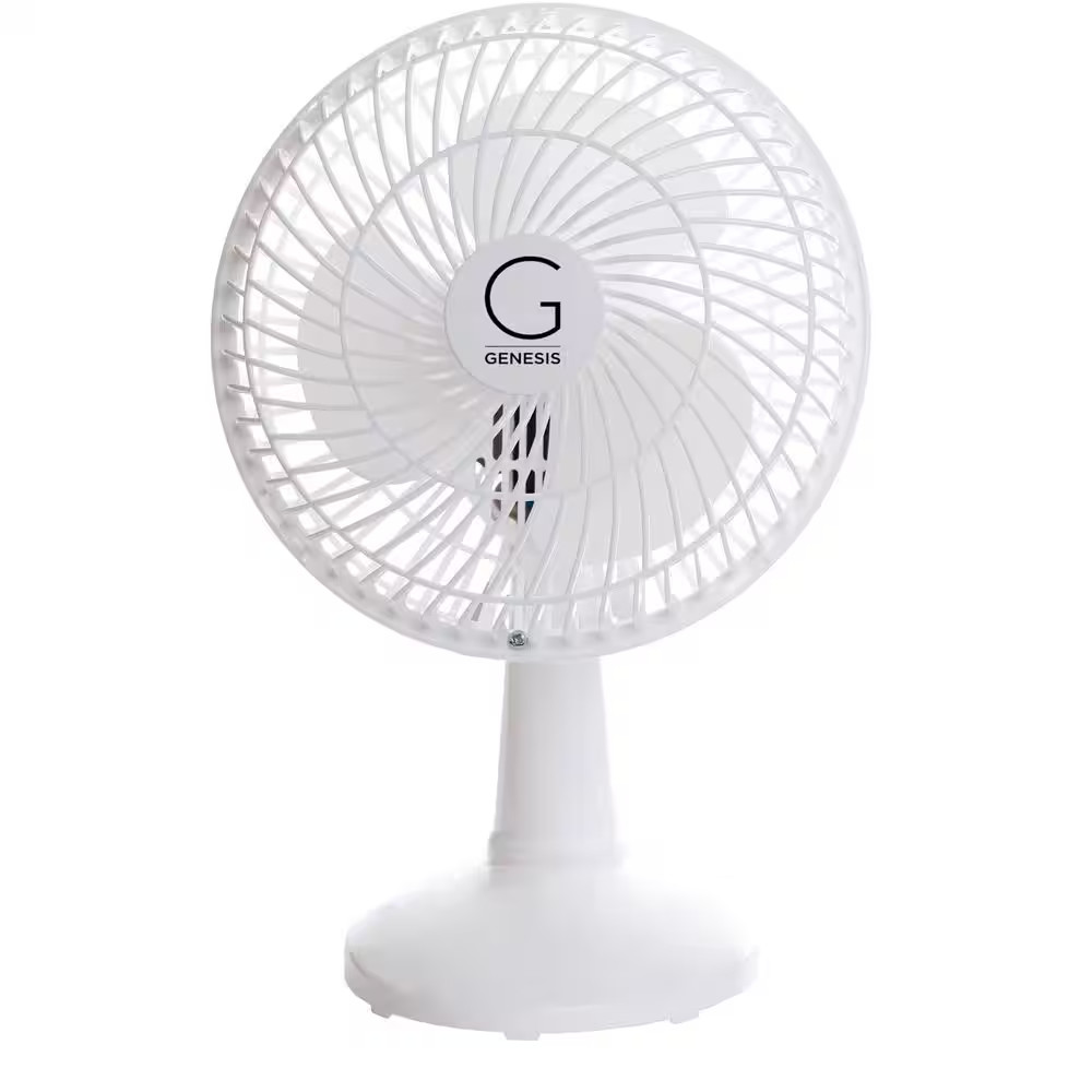Genesis Clip On Fan Table Top Convertible 6in Adjustable Quiet 2 Speed White gallery