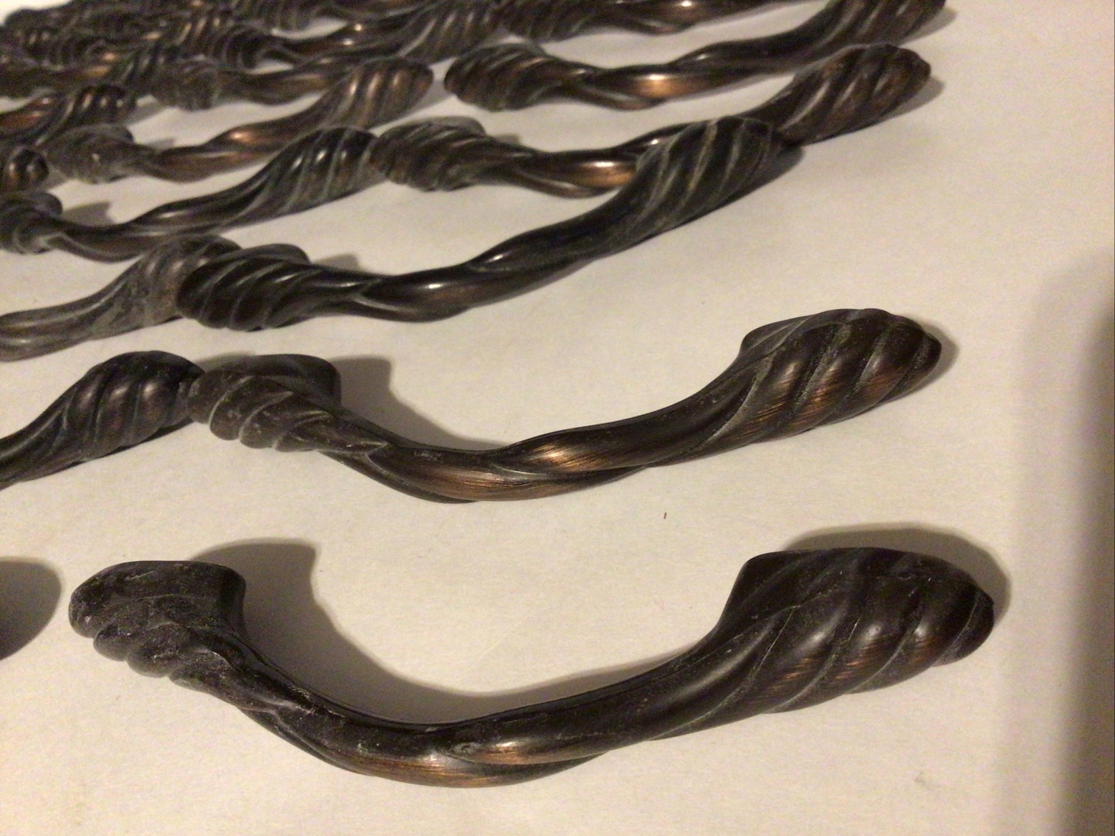 6 Copper Alloy Cabinet Drawer Pull 3 or 3 3/4 Twist Rope Braid Twisted Brown gallery