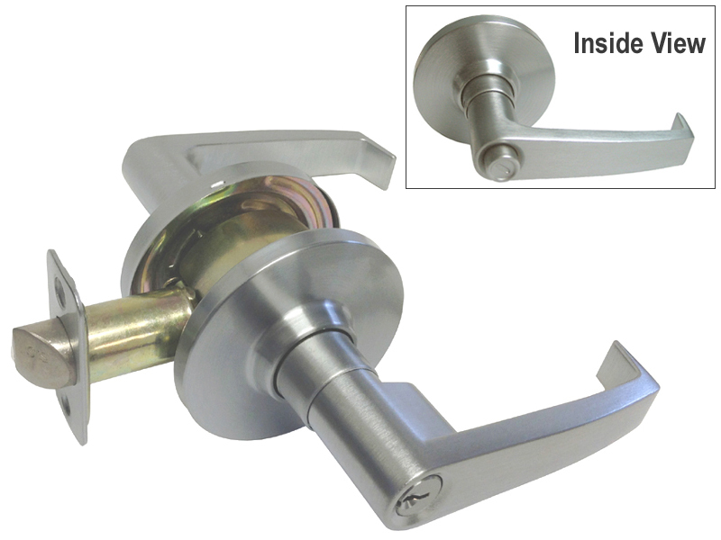 Satin Chrome entry Privacy Passage commercial lock lever Grade 2 KW1 Keyway gallery