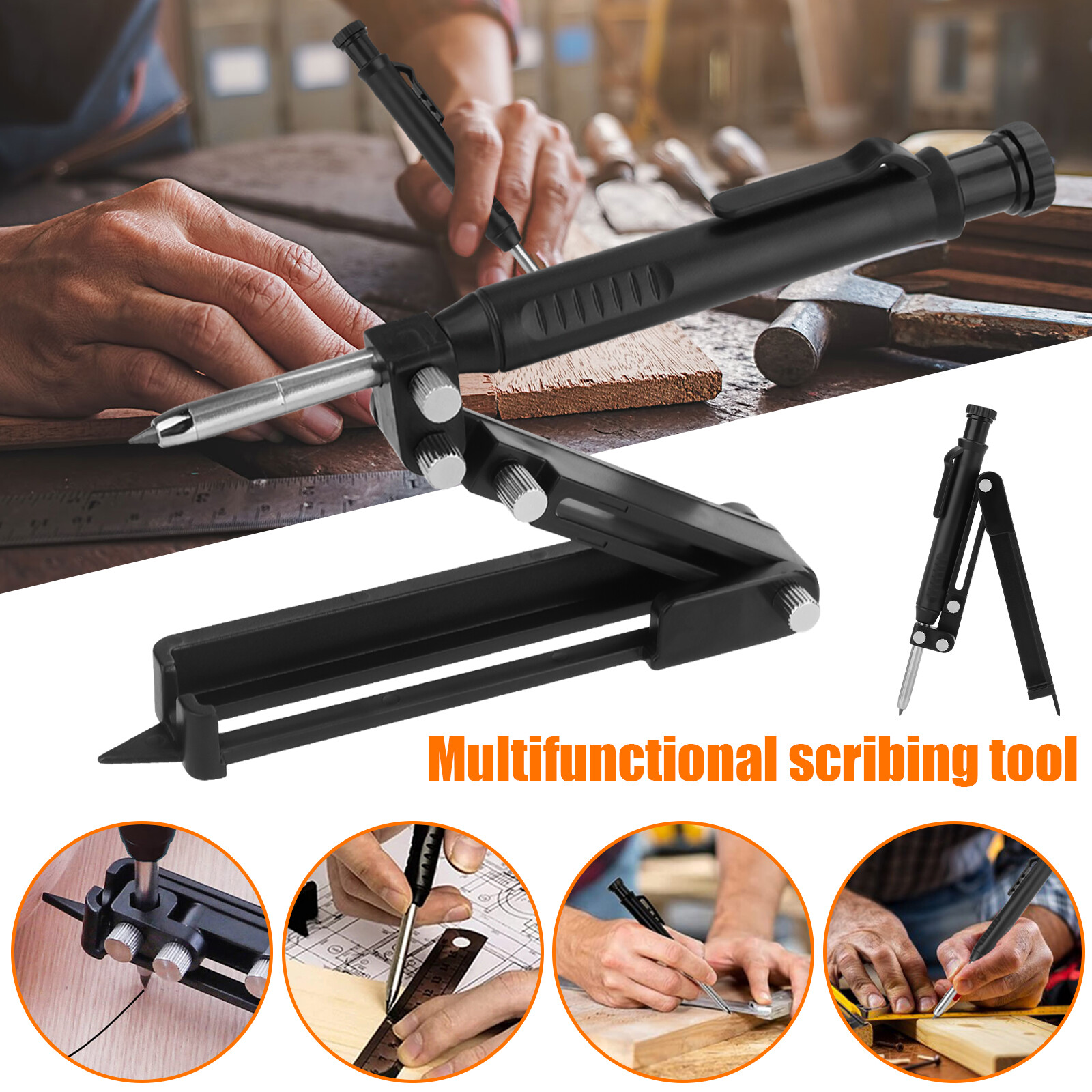 Multi-function Scribing Tool Construction Pencil DIY Woodworking Profile Scribe gallery