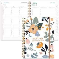 2025-2026 Appointment Book & Planner – A5 Daily Hourly 6.4″ x 8.5″ Rose-Flower