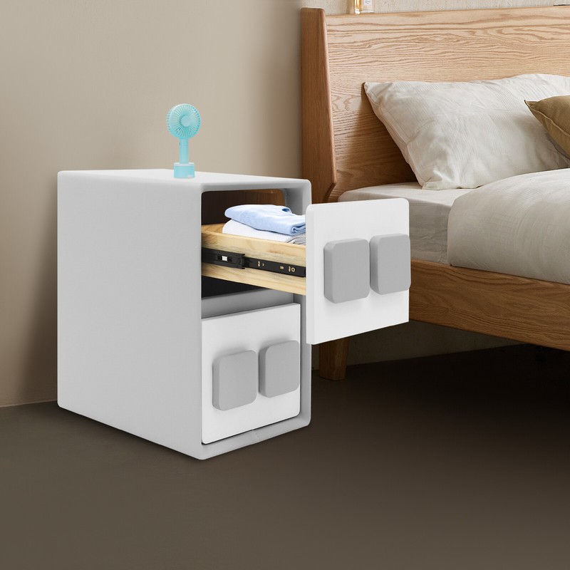 Bedside Table, Minimalist End Table With 2 Drawers, Bedside Table for Bedrooms！! gallery
