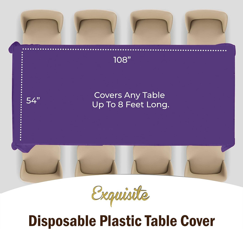 Party Solids 6-Pack Premium Plastic Tablecloth 54in. x 108in. Rectangle Plastic gallery