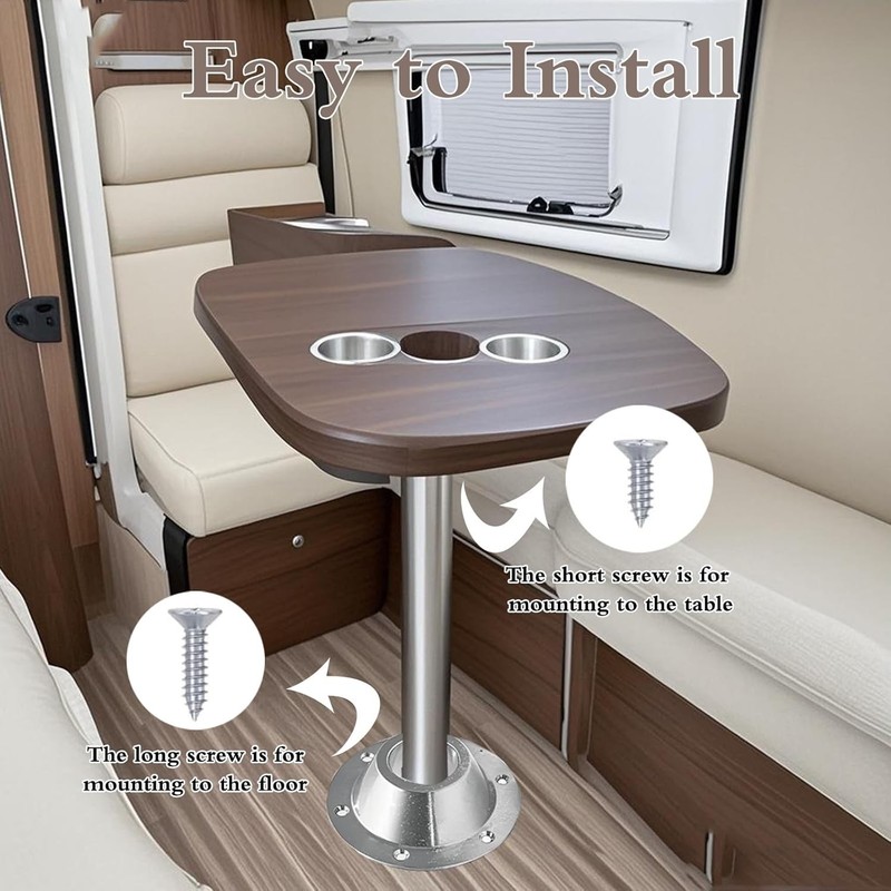 2-Pack RV Table Base Mount,Camper Aluminum Pedestal Leg Base... gallery