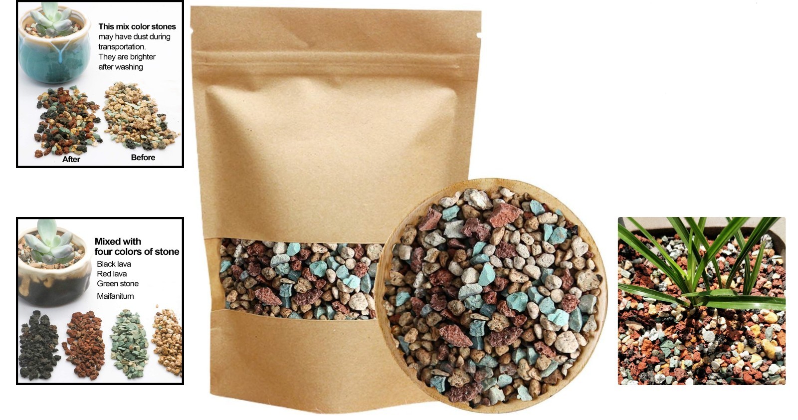 Horticultural Lava Pebbles - 2.2lb Perfect for Succulents & Cactus gallery