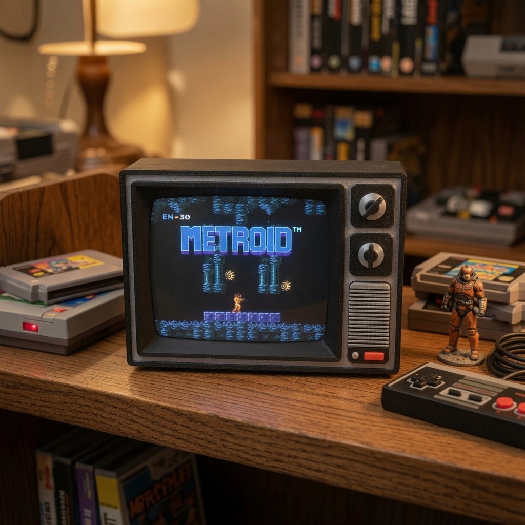 Metroid Retro TV Display - NES Classic Nintendo 80s Video Game gallery