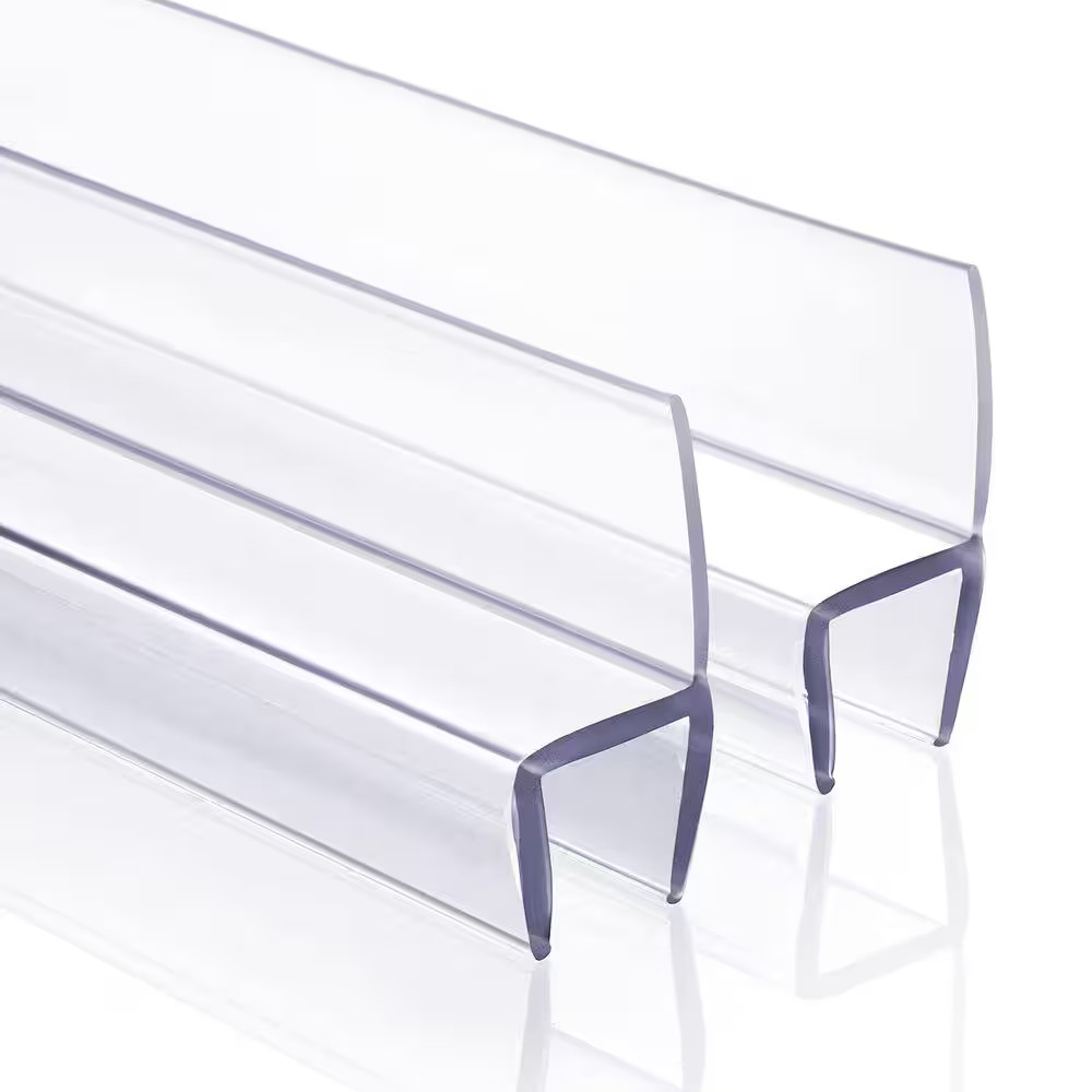 77 In. L Frameless Shower Door Seal in Clear with Water Barrier for 3/8 In. Glas gallery